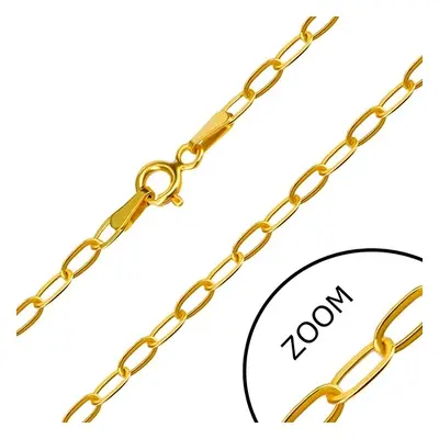 Zlatý náramek 14K - kolmo napojovaná oválná očka, perový kroužek, 200 mm