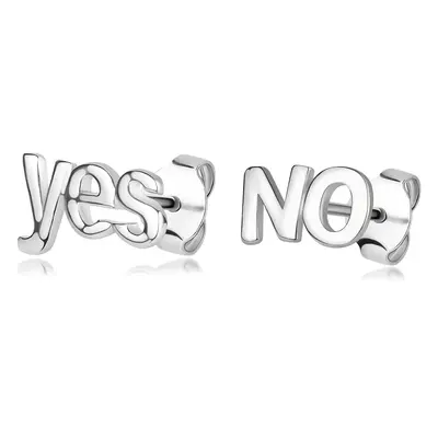 Náušnice ze stříbra 925 - nápisy "yes" a "NO", puzzle