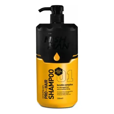 Nishman Hair Shampoo - keratinový šampon pro poškozené vlasy, 1250 ml (01)