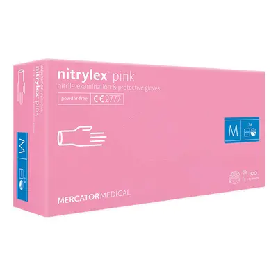 Mercator Medical Nitrylex PINK Nitrile Examination & Protective Gloves - jednorázové nitrilové r