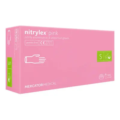 Mercator Medical Nitrylex PINK Nitrile Examination & Protective Gloves - jednorázové nitrilové r