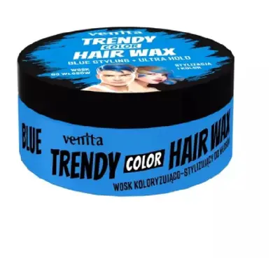 Venita Trendy Hair Wax Ultra Hold - barevný vosk na vlasy, ultra držení, 75 g Blue - modrá