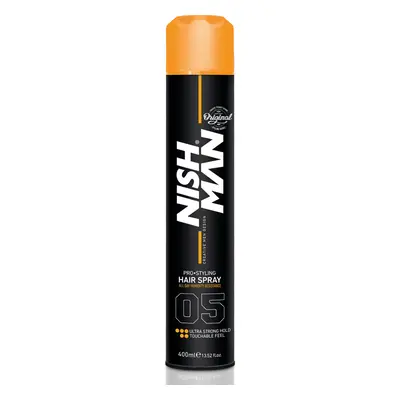 Nishman Hair Styling 05 Ultra Strong Hold Spray - lak na vlasy, 400 ml