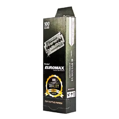 Euromax 100 Double Edge Blades (8265) - náhradní žiletky, 100 ks (celá čepel)