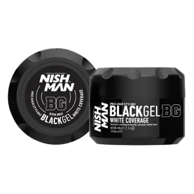 Nishman Black Gel (White Coverage) - černý gel na vlasy, 300 ml