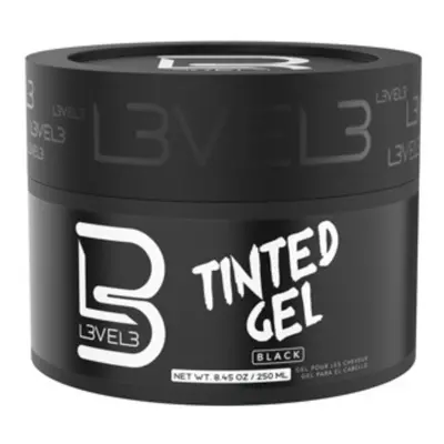 L3VEL3 Tinted Gel - černý gel na vlasy se schopností krytí šedin a střední fixací, 250 ml