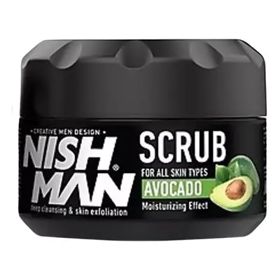 Nishman Scrub Avocado Moisturizing Effect - pleťový peeling s avokádovým výživným efektem, 300 m