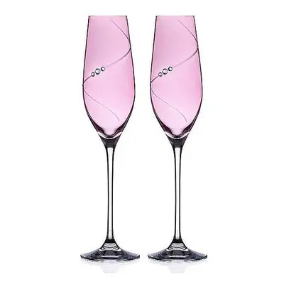 Diamante Silhouette Pink sklenice na sekt 210 ml, 2 ks