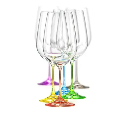 Crystalex Sklenice na víno VIOLA Rainbow 550 ml, 6 ks