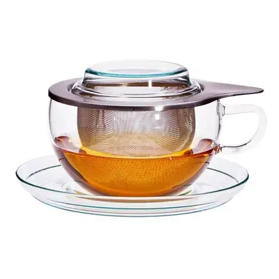 Trendglas JENA Skleněný šálek se sítkem TEA TIME 300 ml