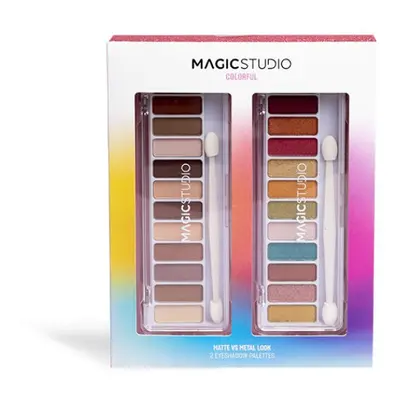 Magic Studio - COLORFUL MATTE vs METAL EYESHADOW PALET Dárková sada