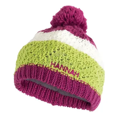 Zimní čepice Hannah Bobble JR Lime green/fuchsia red, UNI