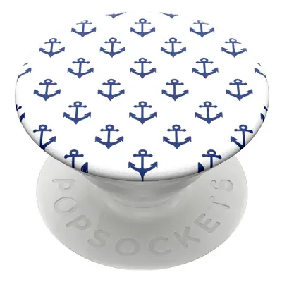 PopSockets PopGrip Gen.2, Anchors Away White, modré kotvičky na bílém podkladu