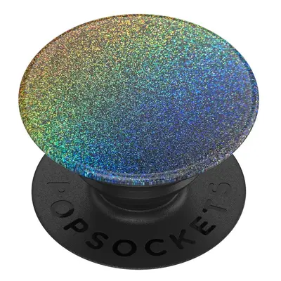 PopSockets PopGrip Gen.2, Midnight Flare, stříbrnošedý s třpytkami, holografický duhový efekt