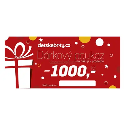 Dárkový poukaz 1000 Kč pro nákup na prodejnách