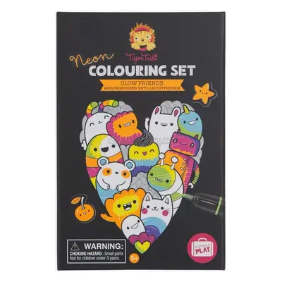 Kreativní sada Tiger Tribe Neon Colouring Set - Glow Friends