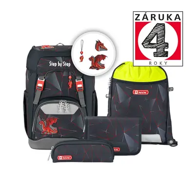 Školní batoh pro prvňáčky – 5dílný set, Step by Step GRADE Drak Drako, AGR