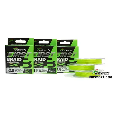 Intech first splétaná šňůra braided line braid x8 green 150 m - 0,185 mm 9,99 kg