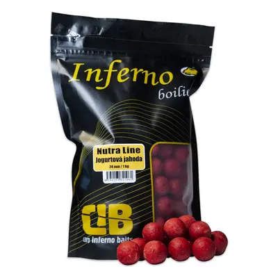 Carp inferno boilies nutra line jogurtová jahoda - 1 kg 24 mm