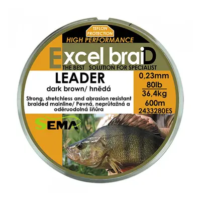 Sema splétaná šňůra leader hnědá-průměr 0,20 mm / nosnost 65 lb / návin 600 m