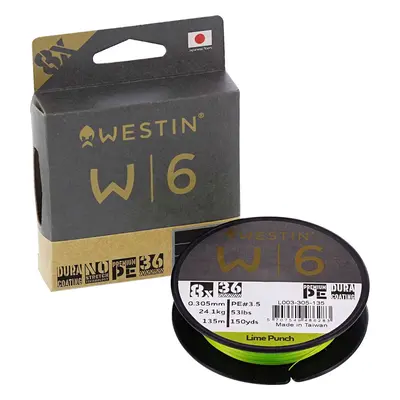 Westin splétaná šňůra w6 8 braid lime punch 135 m - 0,10 mm 3,8 kg