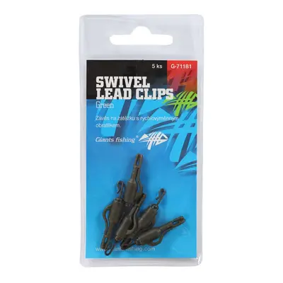 Giants fishing závěs na boční olovo swivel lead clips 5 ks - green