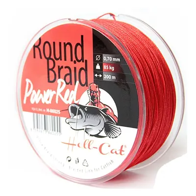 Hell-cat splétaná šňůra round braid power red 1000 m-průměr 0,50 mm / nosnost 57,5 kg