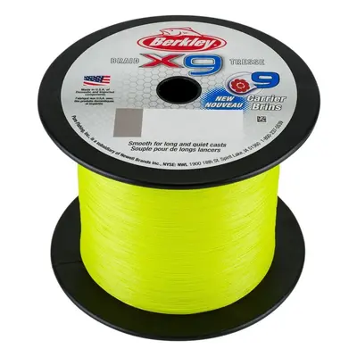 Berkley splétaná šňůra x9 fluro green-průměr 0,30 mm / nosnost 31,5 kg