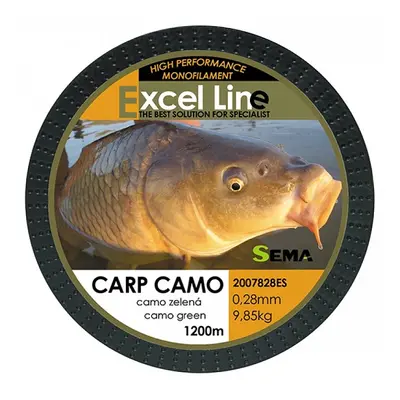 Sema vlasec carp camo zelená 1200 m-průměr 0,22 mm / nosnost 6,1 kg