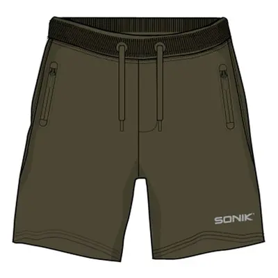 Sonik kraťasy green fleece shorts - m