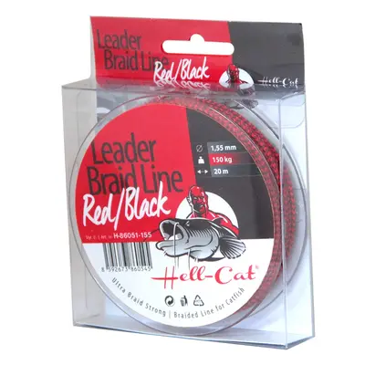 Hell-cat návazcová šňůra leader braid line red black 20 m-průměr 1,55 mm / nosnost 150 kg