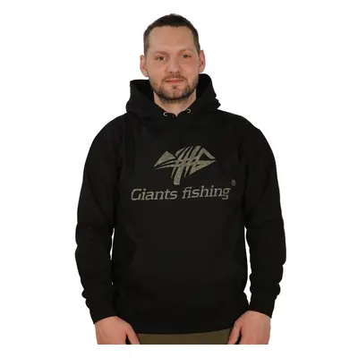 Giants fishing mikina s kapucí černá camo logo - xl