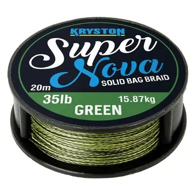 Kryston návazcová šňůrka super nova solid braid zelený 20 m-nosnost 35 lb