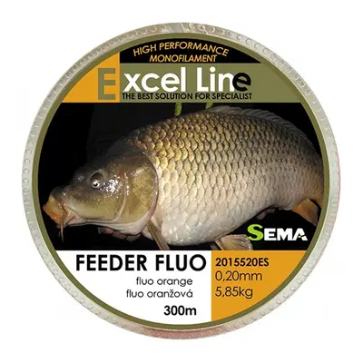 Sema vlasec feeder fluo oranžová 300 m-průměr 0,16 mm / nosnost 3,85 kg