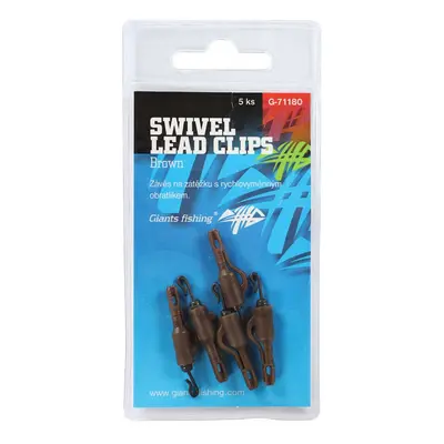 Giants fishing závěs na boční olovo swivel lead clips 5 ks - brown