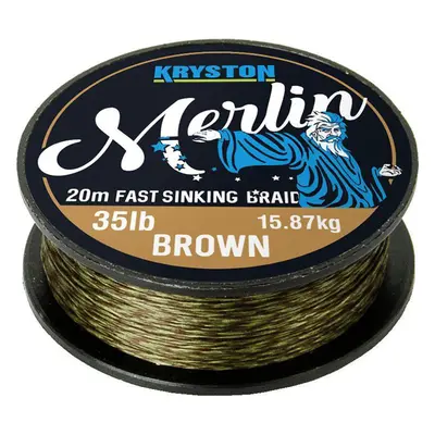 Kryston návazcová šňůrka merlin fast sinking braid písková 20 m-nosnost 15 lb