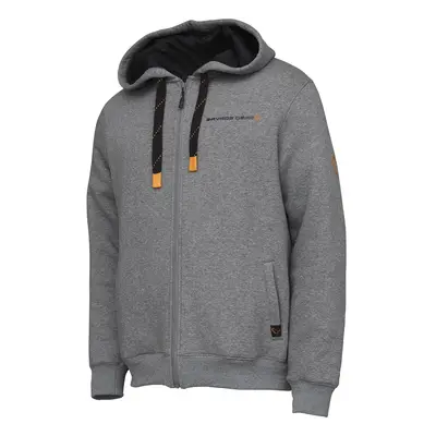 Savage gear mikina classic zip hoodie grey melange - xl