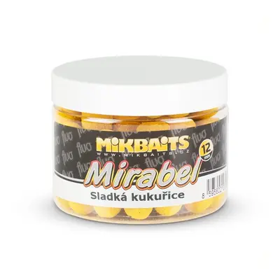 Mikbaits mirabel fluo boilie 150 ml 12 mm - sladká kukuřice