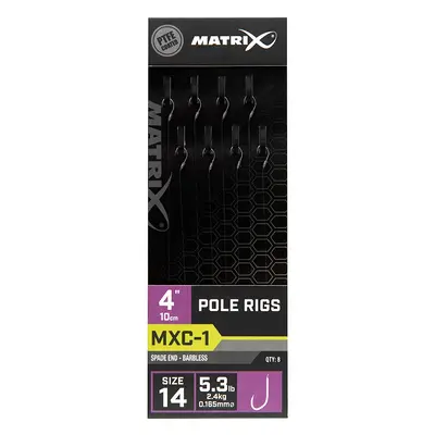 Matrix návazec mxc-1 pole rig barbless 10 cm - size 14 0,165 mm