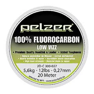 Pelzer - návazcový vlasec fluorocarbon 20 m crystal-průměr 0,37 mm / nosnost 20 lb / 9 kg