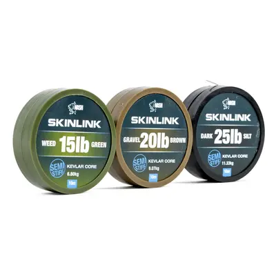 Nash návazcová šňůrka potahovaná skinlink semi stiff 10 m weed zelená-průměr 15 lb / nosnost 6,8