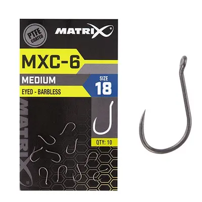 Matrix háčky mxc-6 barbless eyed 10 ks - velikost 20