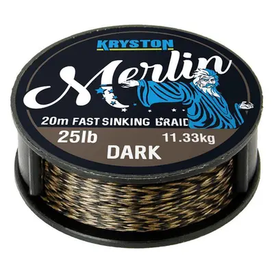 Kryston návazcová šňůrka merlin fast sinking braid černá 20 m-nosnost 35 lb