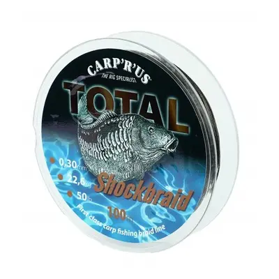 Carp´r´us splétaná šňůra total shock braid 100 m hnědá - průměr 0,30 mm / nosnost 13,6 k-průměr 