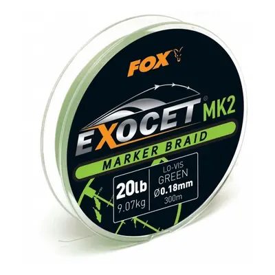 Fox splétaná šňůra exocet mk2 marker braid 300 m green průměr 18 mm / nosnost 9,07 kg