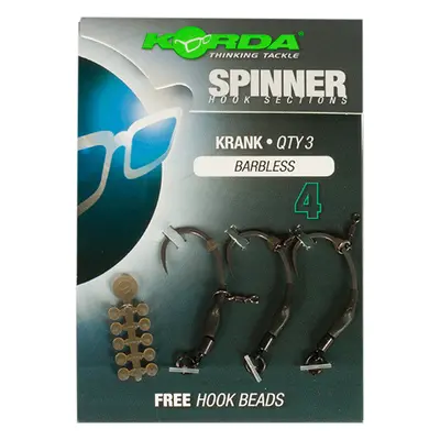 Korda háčky spinner hook sections krank barbless-velikost 6