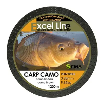 Sema vlasec carp camo hnědá 1200 m-průměr 0,25 mm / nosnost 8,4 kg