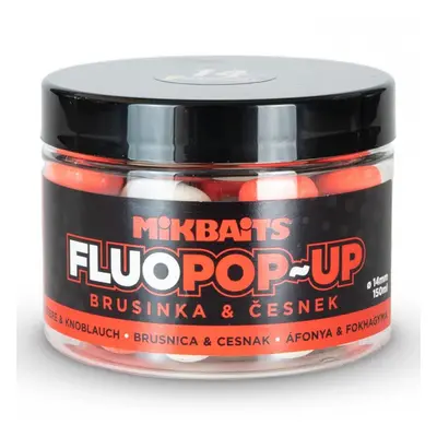 Mikbaits plovoucí boilie fluo brusinka česnek 150 ml - 18 mm