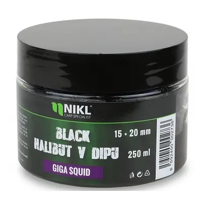 Nikl pelety v dipu black halibut - 15+20 mm 250 g giga squid