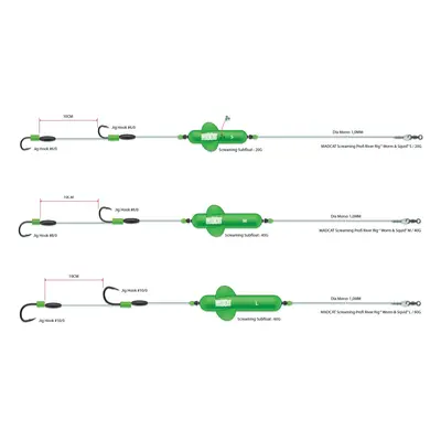 Madcat návazec screaming profi river rigs worm and squid-velikost háčku 10/0 60 g